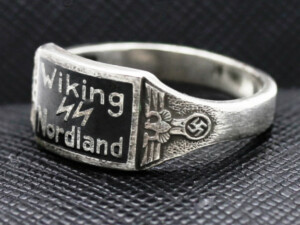 GERMAN WW2 NAZI WIKING NORDLAND WAFFEN SS DIVISION silver RING