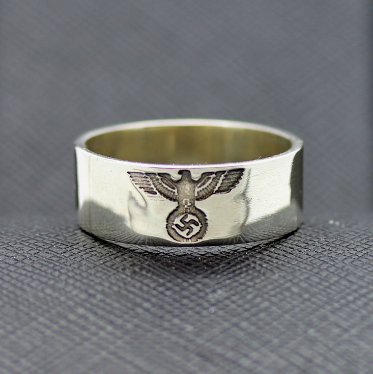 German WW2 eagle silver ring for sale