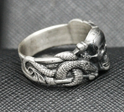 Ring SS WWII German Skull Snakes Anti partisan dark