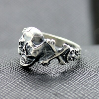 German ss silver ring Skull and Bones