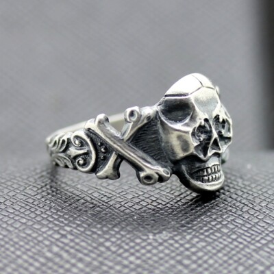 German ss silver ring Skull and Bones