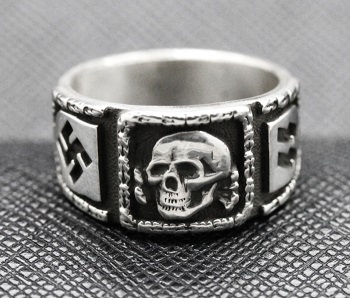SS totenkopf ring german nazi ring silver