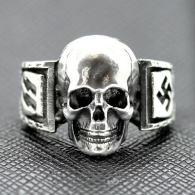 SS Death Head ring German rings German skull ring swastika