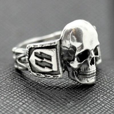 SS Death Head ring German rings German skull ring swastika