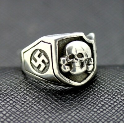 WWII SS Death Head ring German rings German skull ring swastika