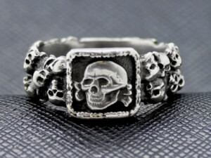 German ring ss totenkopf silver beautiful skulls
