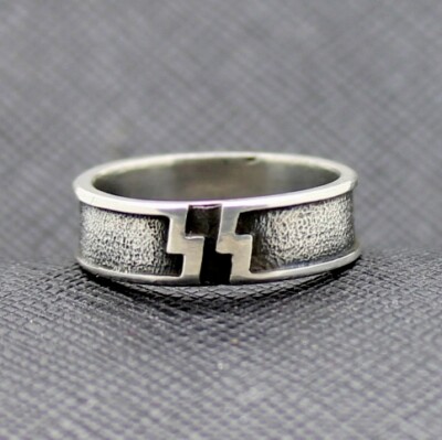 German WW2 SS Panzer Division silver ring