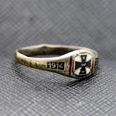 German ring WW1 Iron Cross Imperial 1914 1916 Silver