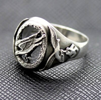 German ss ring WW2 Luftwaffe Paratroopers silver