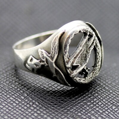 German ss ring WW2 Luftwaffe Paratroopers silver