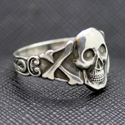 Silver German Skull and Crossbones RingSilver German Skull and Crossbones Ring