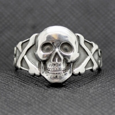 Silver German Skull and Crossbones Ring