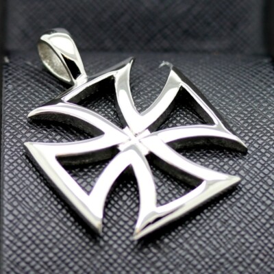 german iron cross in sterling silver necklace