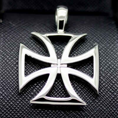 german iron cross in sterling silver necklace